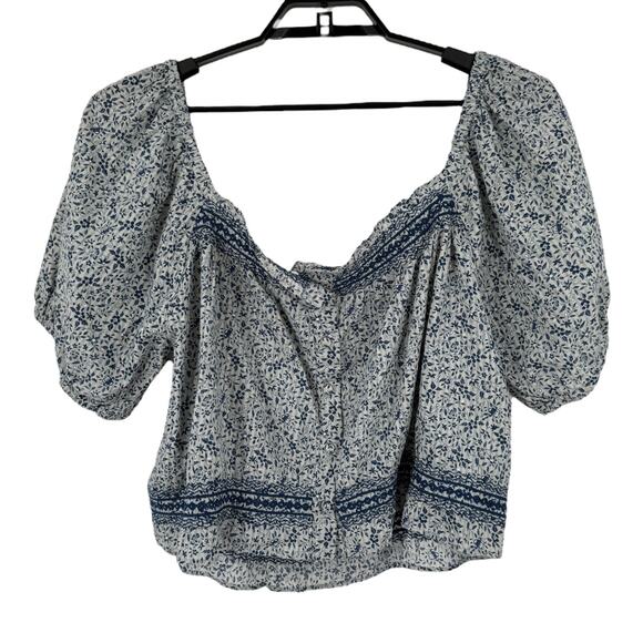 Madewell Top Plus Jeanette Florentine Floral blue size 2X - Picture 6 of 9